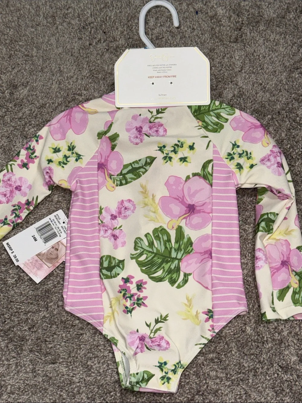 Jessica Simpson baby size 24 months ultraviolet protection upf swimsuit & hat